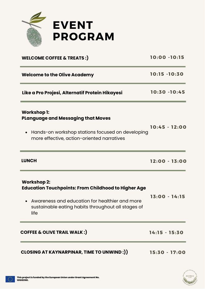 Agenda · The New Language of Food · Olive Academy, İnecik